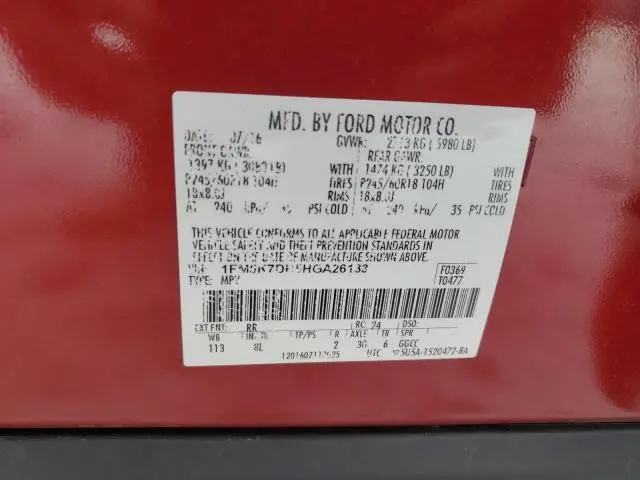 2017 FORD EXPLORER XLT  