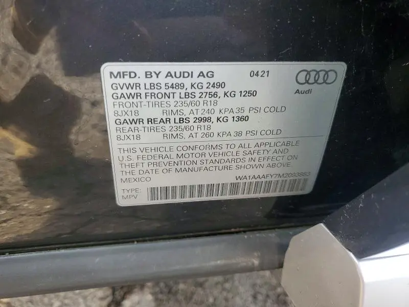 2021 AUDI Q5 PREMIUM  