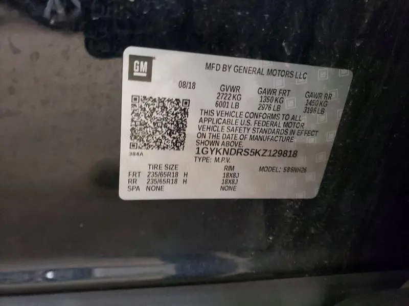 2019 CADILLAC XT5 LUXURY  