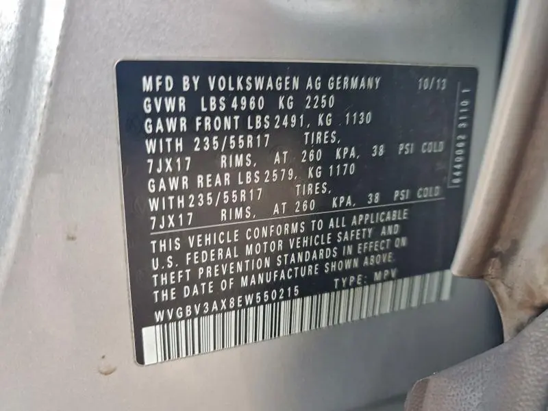 2014 VOLKSWAGEN TIGUAN S  