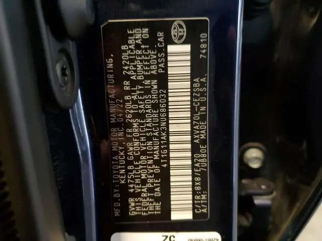 2022 TOYOTA CAMRY SE  