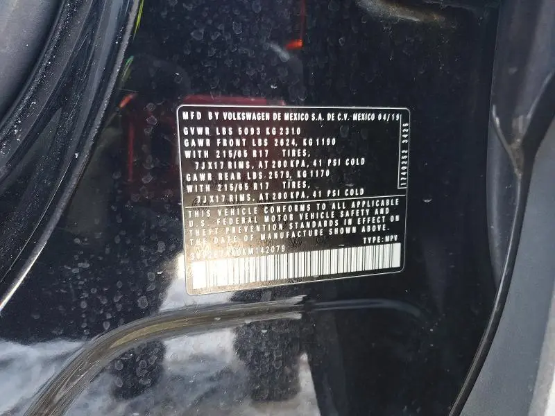 2019 VOLKSWAGEN TIGUAN SE  