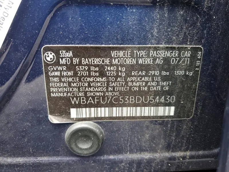2011 BMW 535   