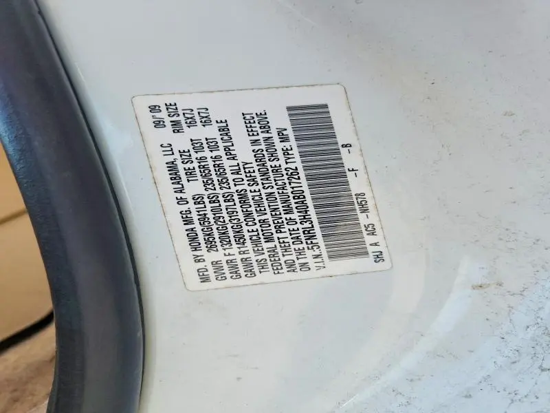2010 HONDA ODYSSEY EX  
