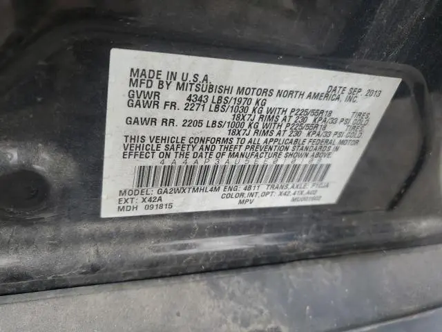 2014 MITSUBISHI OUTLANDER SPORT ES  