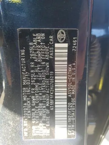 2017 TOYOTA CAMRY LE  