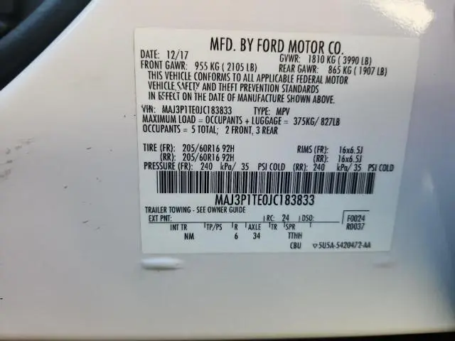 2018 FORD ECOSPORT SE  