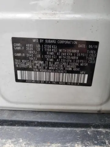 2018 SUBARU OUTBACK 2.5I LIMITED  