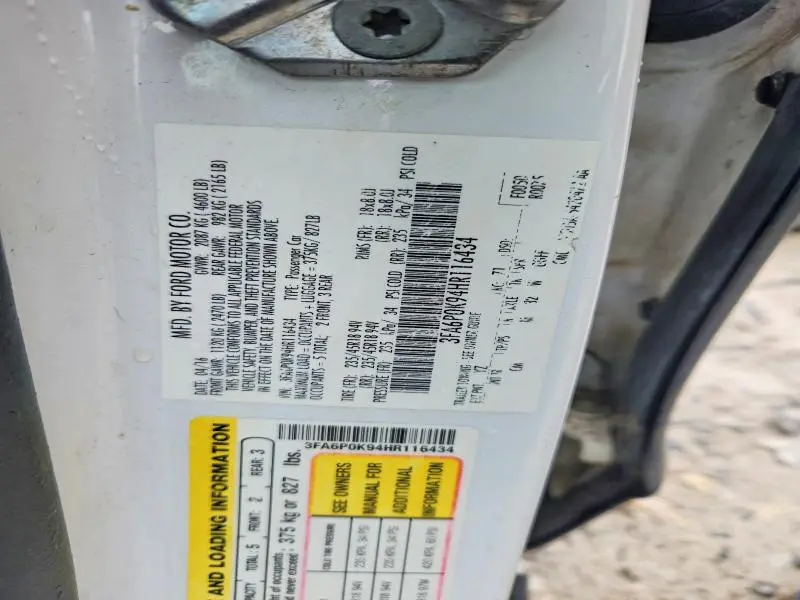 2017 FORD FUSION TITANIUM  