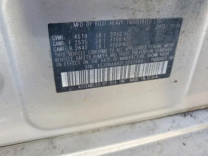 2015 SUBARU LEGACY 2.5I  