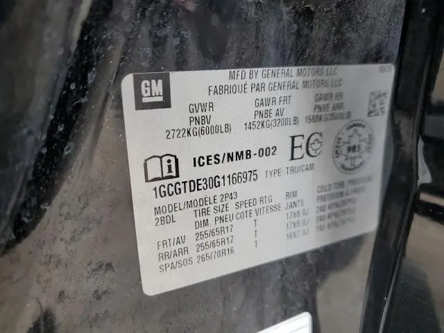 2016 CHEVROLET COLORADO Z71  