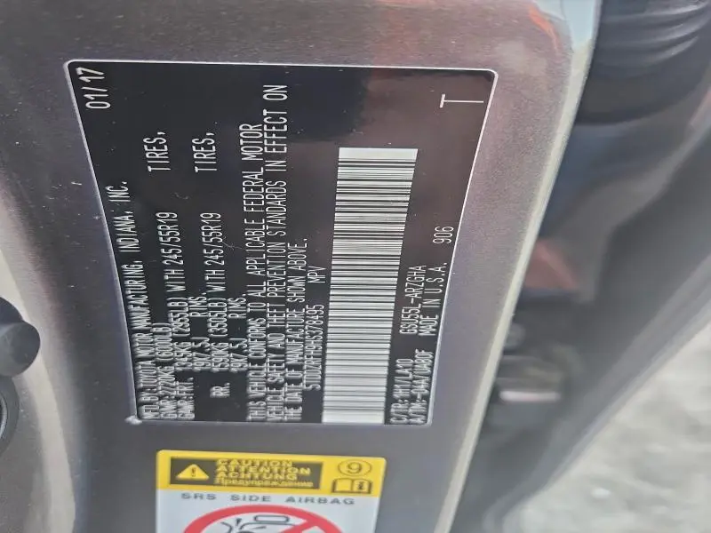 2017 TOYOTA HIGHLANDER LIMITED  