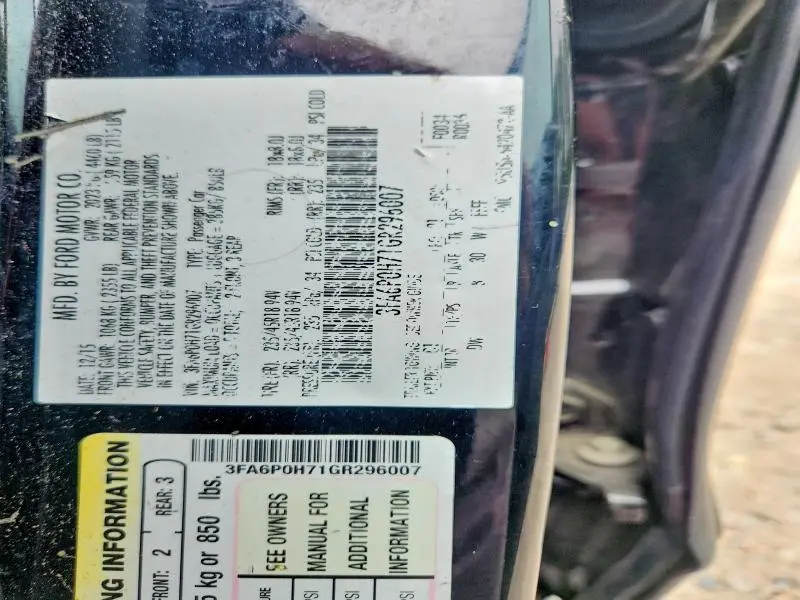 2016 FORD FUSION SE  