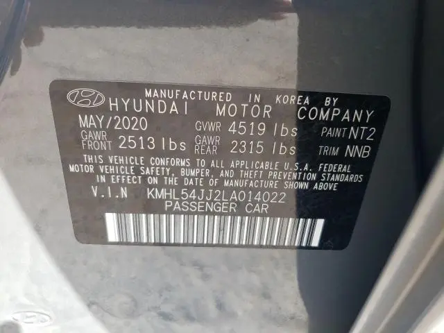 2020 HYUNDAI SONATA HYBRID  
