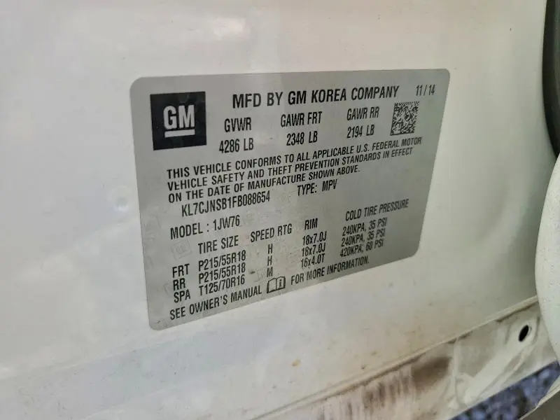 2015 CHEVROLET TRAX LTZ  