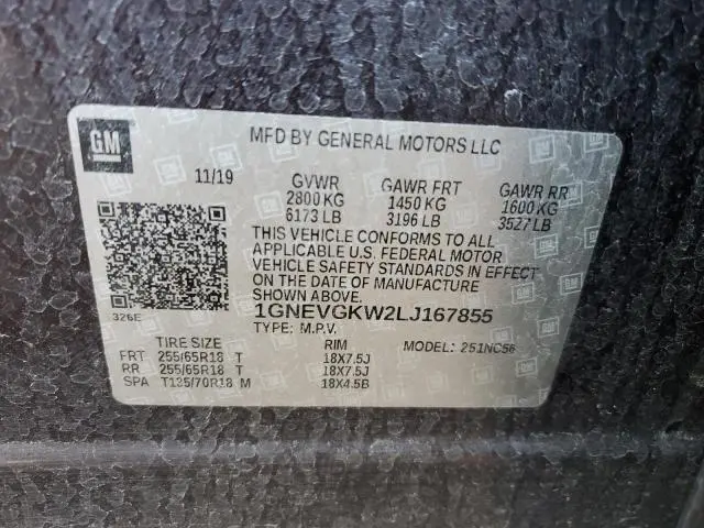 2020 CHEVROLET TRAVERSE LT  