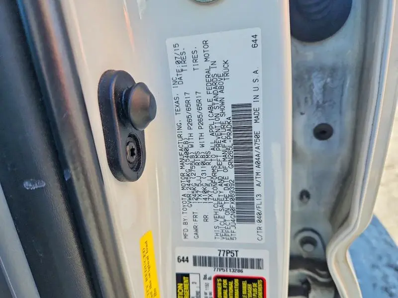 2015 TOYOTA TACOMA DOUBLE CAB PRERUNNER  