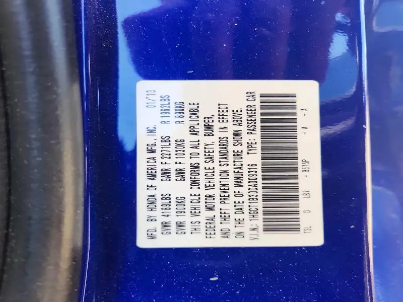 2013 HONDA ACCORD LX-S  