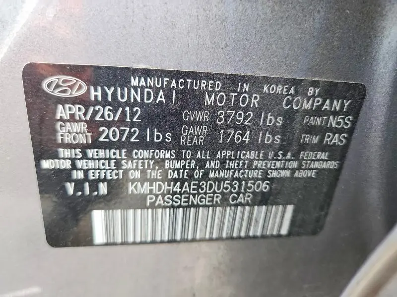 2013 HYUNDAI ELANTRA GLS  