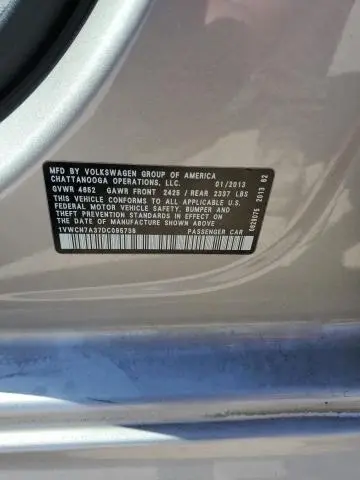 2013 VOLKSWAGEN PASSAT SEL  