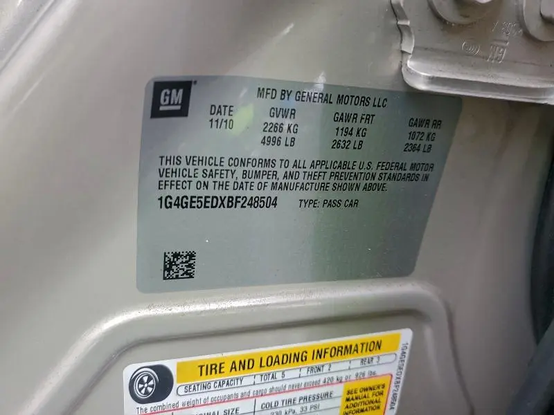 2011 BUICK LACROSSE CXS  