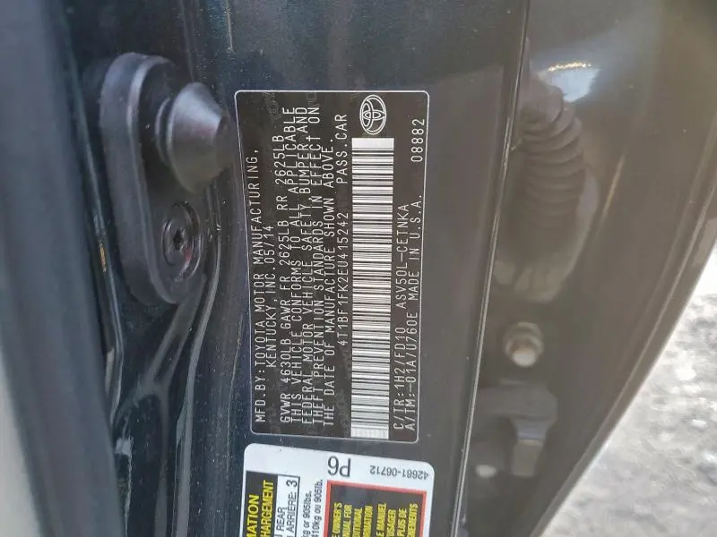 2014 TOYOTA CAMRY L  