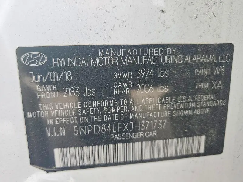 2018 HYUNDAI ELANTRA SEL  