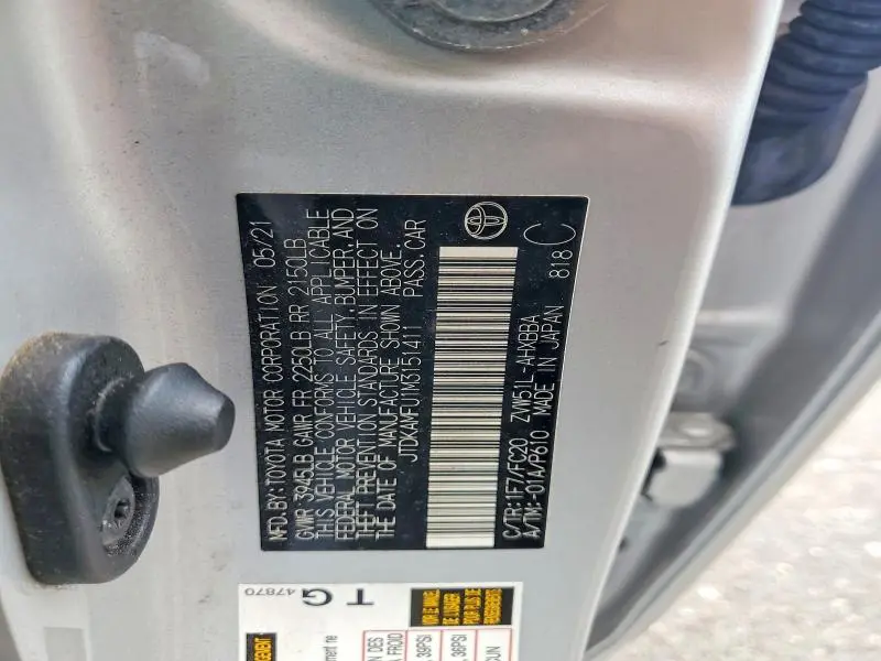 2021 TOYOTA PRIUS L ECO  
