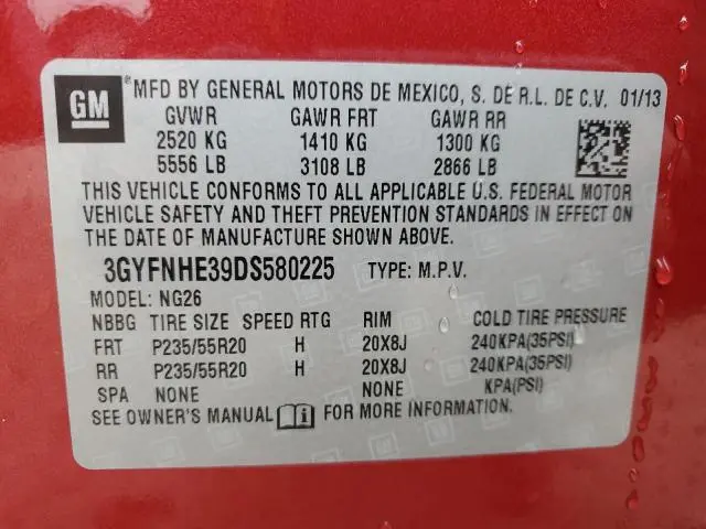 2013 CADILLAC SRX PERFORMANCE COLLECTION  