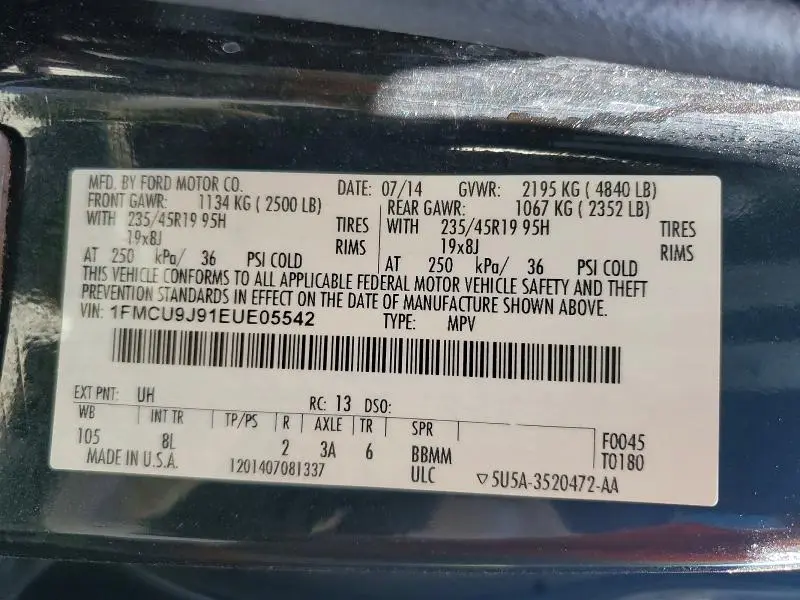 2014 FORD ESCAPE TITANIUM  