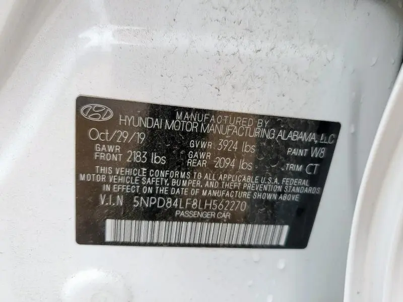 2020 HYUNDAI ELANTRA SEL  