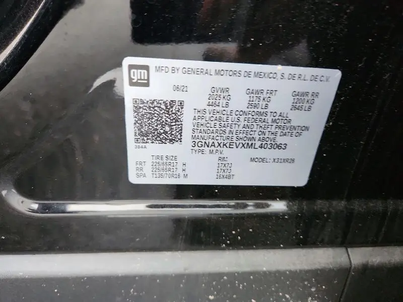 2021 CHEVROLET EQUINOX LT  