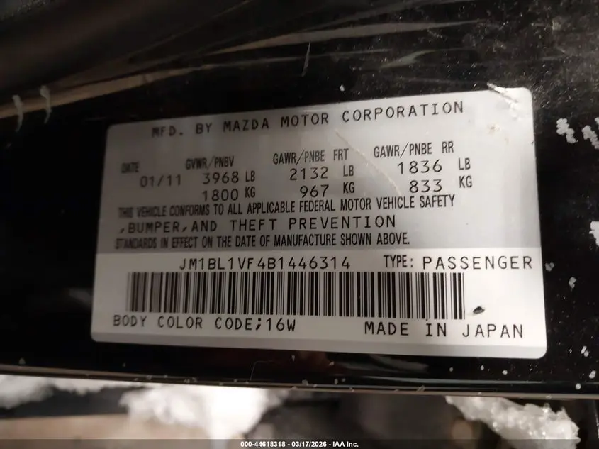 2011 MAZDA MAZDA3 I TOURING