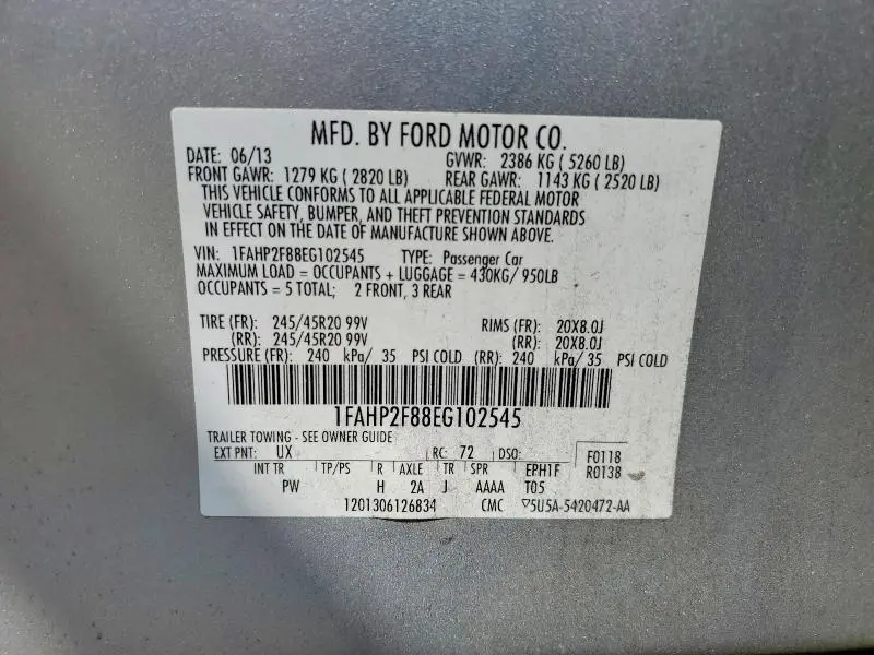 2014 FORD TAURUS LIMITED  