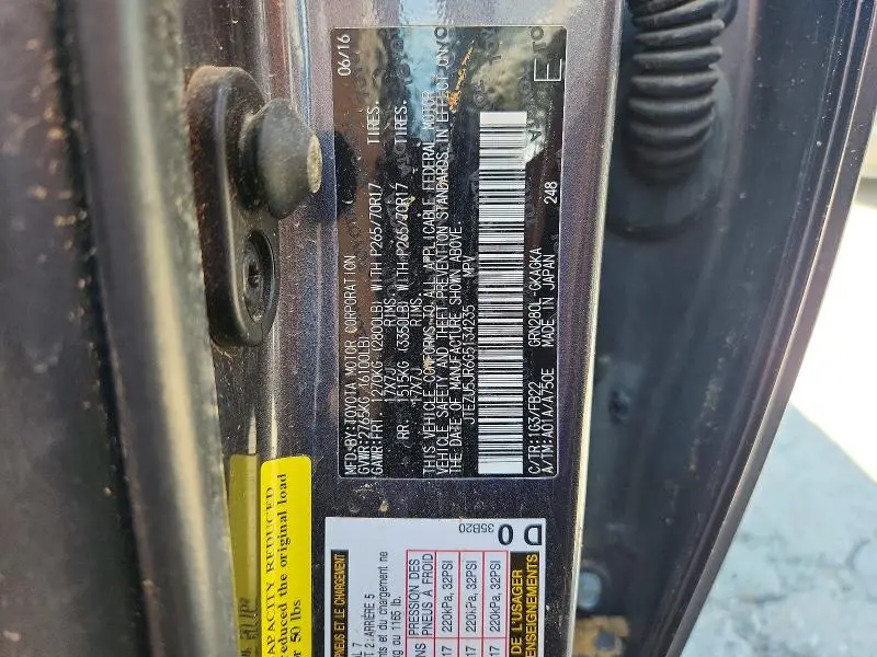 2016 TOYOTA 4RUNNER SR5  