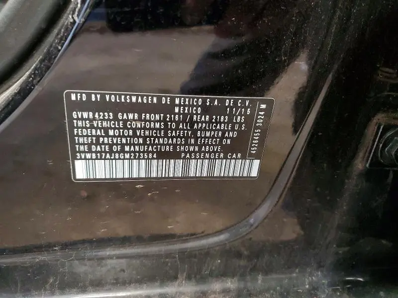 2016 VOLKSWAGEN JETTA SPORT  