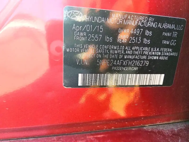 2015 HYUNDAI SONATA SE  
