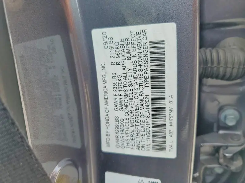 2020 HONDA ACCORD LX  