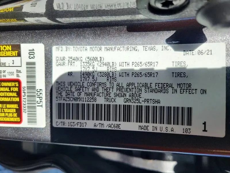 2021 TOYOTA TACOMA TRD SPORT  