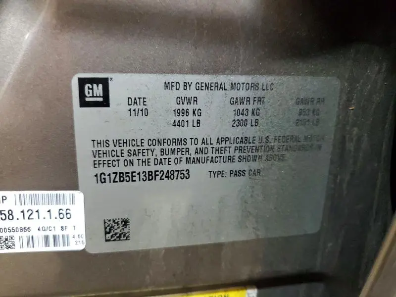 2011 CHEVROLET MALIBU LS  