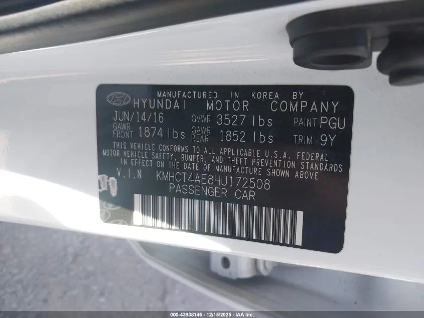 2017 HYUNDAI ACCENT SE