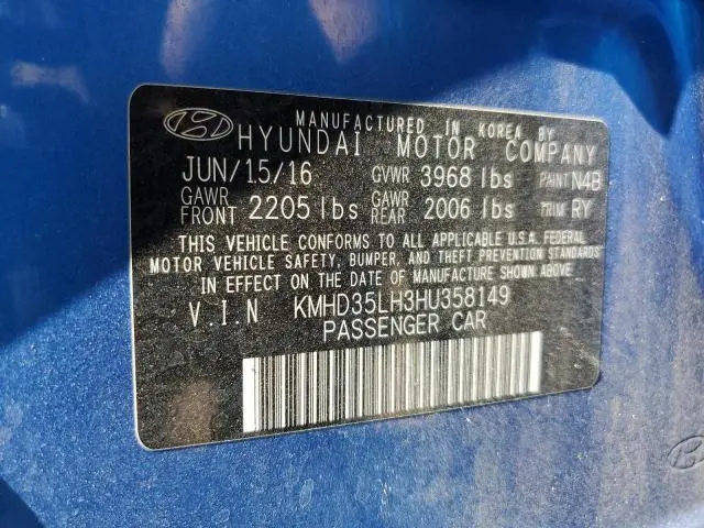 2017 HYUNDAI ELANTRA GT   