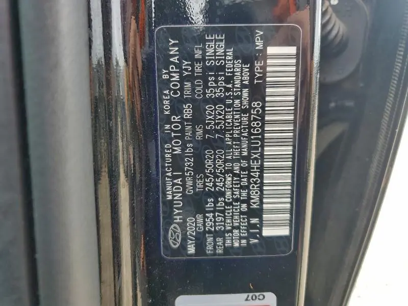 2020 HYUNDAI PALISADE SEL  