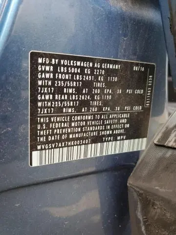 2017 VOLKSWAGEN TIGUAN WOLFSBURG  