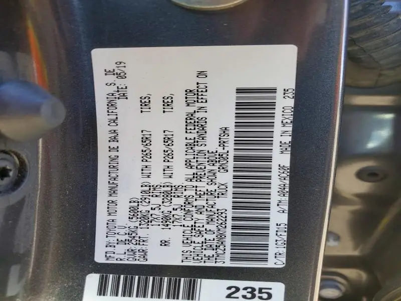 2019 TOYOTA TACOMA DOUBLE CAB  