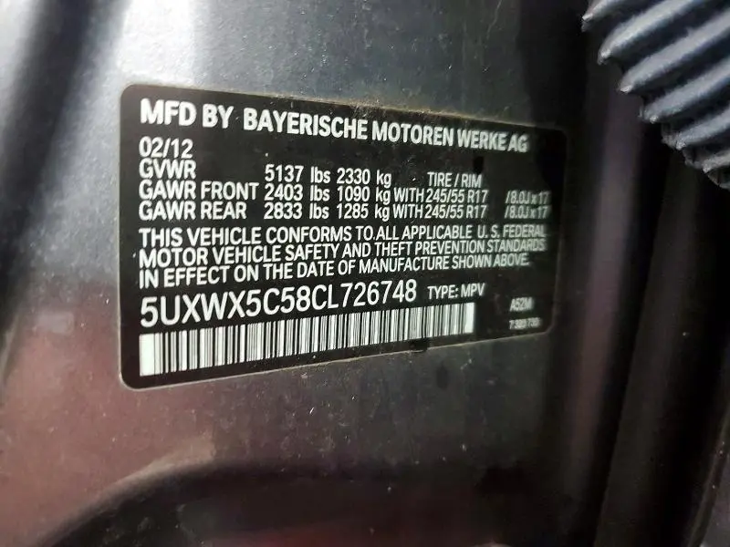 2012 BMW X3 XDRIVE28I  
