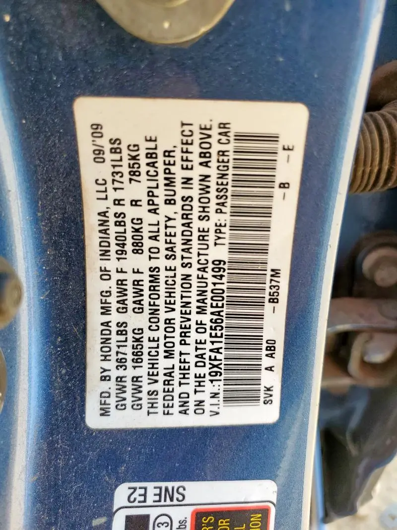 2010 HONDA CIVIC LX  