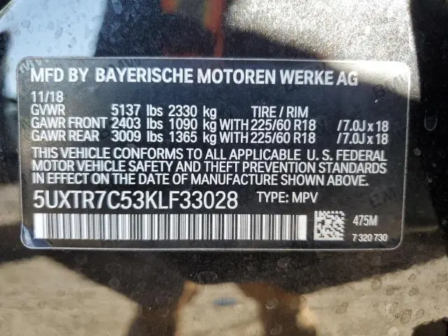 2019 BMW X3 SDRIVE30I  