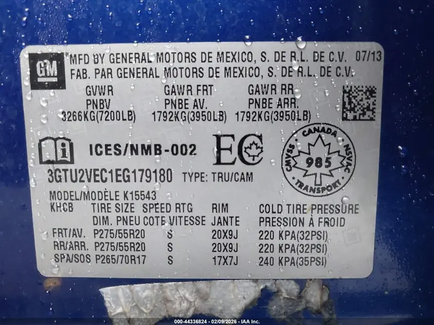 2014 GMC SIERRA 1500 SLT