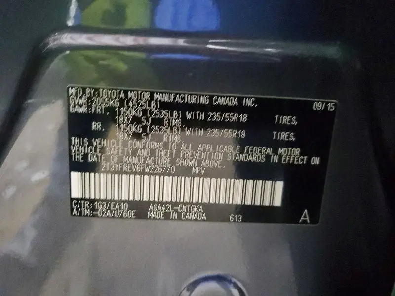 2015 TOYOTA RAV4 LIMITED  